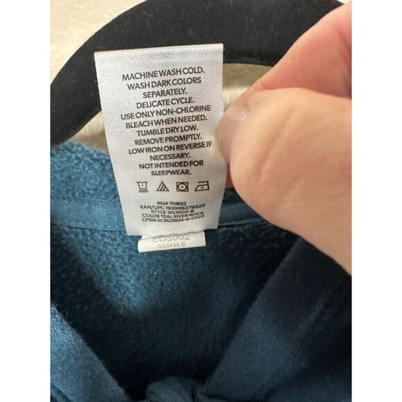 Members Mark girls Teal‎ Hoodie XL long sleeve quarter zip polyester hooded - Picture 4 of 6